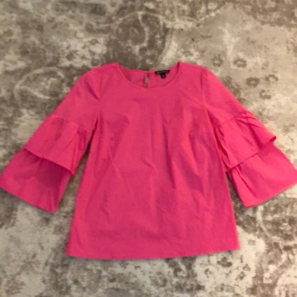 Pink ruffle top